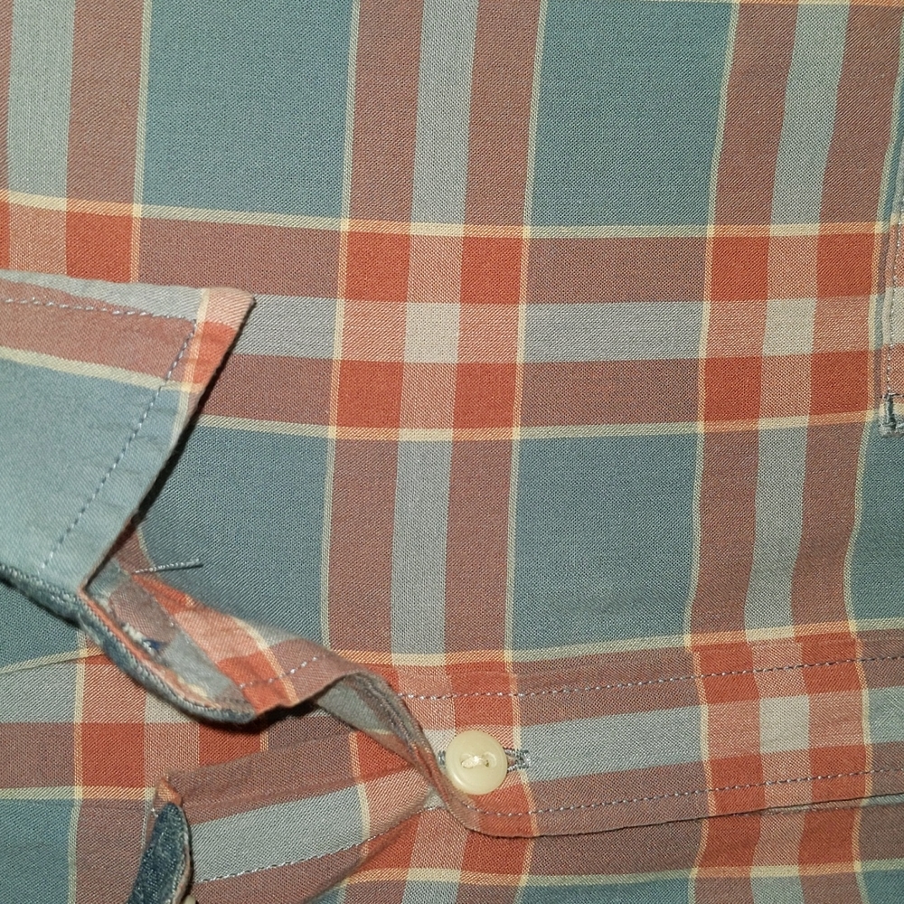Blue Reddish Button Down Flannel - image 3